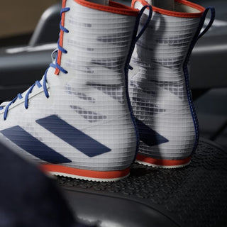 Sapatos de Boxe Adidas Box Hog 4 Branco-azul 