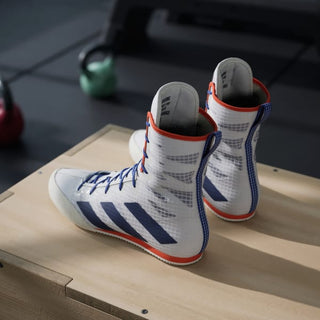 Sapatos de Boxe Adidas Box Hog 4 Branco-azul 