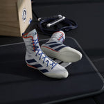 Sapatos de Boxe Adidas Box Hog 4 Branco-azul 