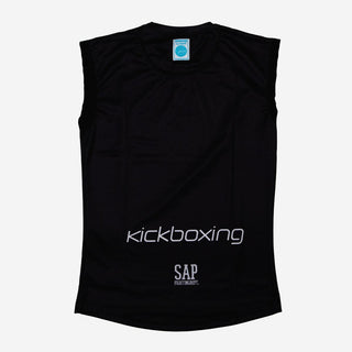 T-shirt Técnica Sem Mangas SAP WAKO Combat Competition Preto-Combat Arena