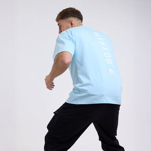 T-shirt Boxraw Lineal Oversize Azul claro