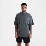 T-shirt Boxraw We Don't Play Boxing Oversize Cinza-rosa 