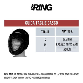 Capacete Top Ring com Viseira de Semi Contacto-Kick caixa-Karate Art. 315